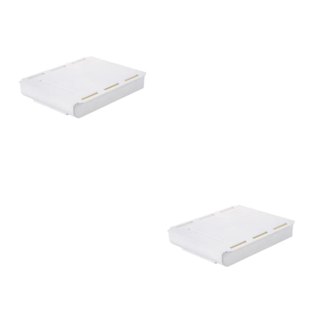Moyic Caja de almacenamiento multifuncional para cajón debajo del escritorio - Organizador de papelería elegante y organizado blanco L blanco L 2piezas