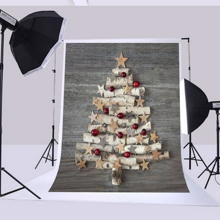 Image of GreenDecor 5x7ft Christmas backdrops Wooden background special Christmas tree christmas backgrounds