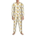 thumbnail image 3 of Cauagu Bees and Flowers Print Men's Long-Sleeve Pajama Set,Soft Button-Front 2Pjs for Men Long Sleeve Men’s Sleepwear-Large, 3 of 7