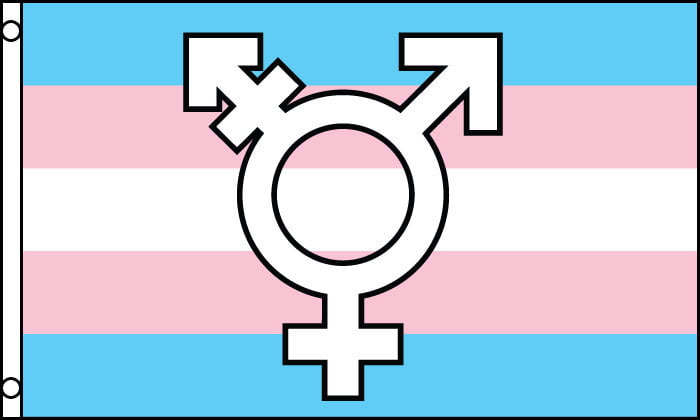 TRANSGENDER SYMBOL 3X5 FLAG #638 5x3 polyester gag pride pink blue rainbow SIGN 