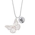 thumbnail image 2 of Delight Jewelry Acrylic Cut Out Butterfly Mirror Silvertone Script Initial Disc - G - Charm Necklace, 20"+3", 2 of 4