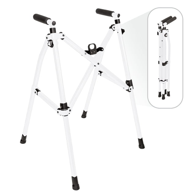 Andador Stander Wonder Walker Lite, ligero y plegable, para adultos, personas mayores y ancianos. Andador de viaje plegable para mayor movilidad. Andador estándar compacto sin ruedas. Blanco intenso.