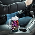 thumbnail image 4 of Yayeee 40oz Stainless Steel Tumbler with Straw and Handle Double-Wall Insulated Travel Water Bottle, Beige Wavy Plaid, 4 of 8