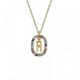 thumbnail image 1 of Women's Alphabet Gemstone Crystal Clavicle Necklace Gold Plated Alphabet Pendant with Letter H Jewelry Gift, 1 of 4