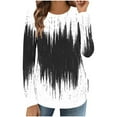 thumbnail image 3 of Bxsruta Tops for Women, Women's Abstract Print Relaxed Pullover, Oversized Round Neck Long Sleeve Blouse, 3 of 6