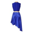 thumbnail image 2 of Ocealan Women Color Block Patchwork Praise Dance Dress Liturgical Worship Lyrical Ballet Dancewear Royal Blue M, 2 of 7