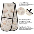 thumbnail image 2 of Yayeee Double Oven Mitt Kitchen Heat Resistant Baking 35" x7" Quilted Glove, Colorful Watercolor Seashells, 2 of 6