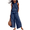 Navy, variant on Women's Cotton Linen 2 Piece Outfits Sleeveless Ruffle Top Wide Leg Pants Summer Loungewear Beach Vacation Sets