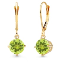 Gem Stone King 14K Yellow Gold Yellow Lemon Quartz Earrings for Women | 2.40 Cttw | Gemstone Birthstone | Round 7MM