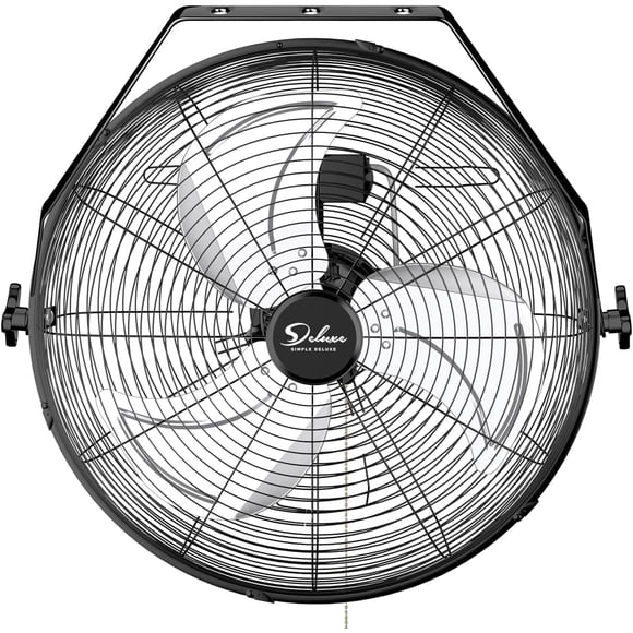 Ventilador Eléctrico Simple Deluxe 51 cm Negro 3 Velocidades