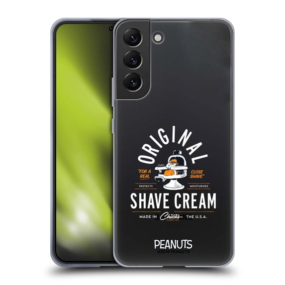 Head Case Designs Officially Licensed Peanuts Chuck's Barber Shop Snoopy Shave Cream Soft Gel Case Compatible with Samsung Galaxy S22+ 5G