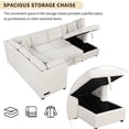 thumbnail image 5 of Harper & Bright Designs L-Shaped Sectional Sofa Bed with Pull-Out Sleeper, Convertible Couch with Storage Chaise, 2 Power Socketsr & 2 USB Ports for Living Room Apartment, 108.6" Beige, 5 of 17