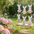thumbnail image 3 of zhangmingg Hanging Party Doll Cute Rabbit Garden Decoration Set of Six Adorable Springtime Ornaments, 3 of 6