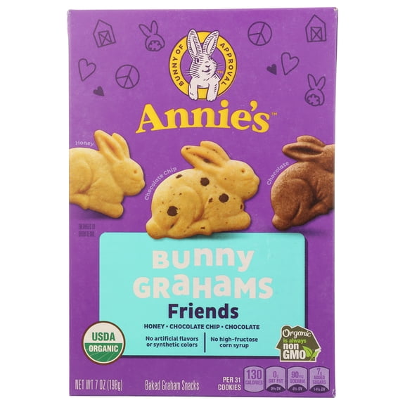 Pack of 12, Annies Homegrown Organic Friends Bunny Grahams, 7 oz