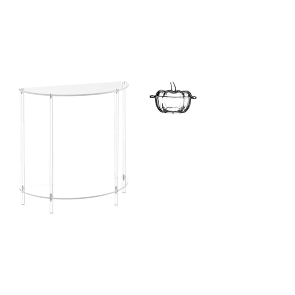 Luzkey Acrylic Glass Side Table with Pumpkin Shaped Lid Skinny Nightstand for Small Space Living Room Decor Clear Candy Dish Serving Bowl