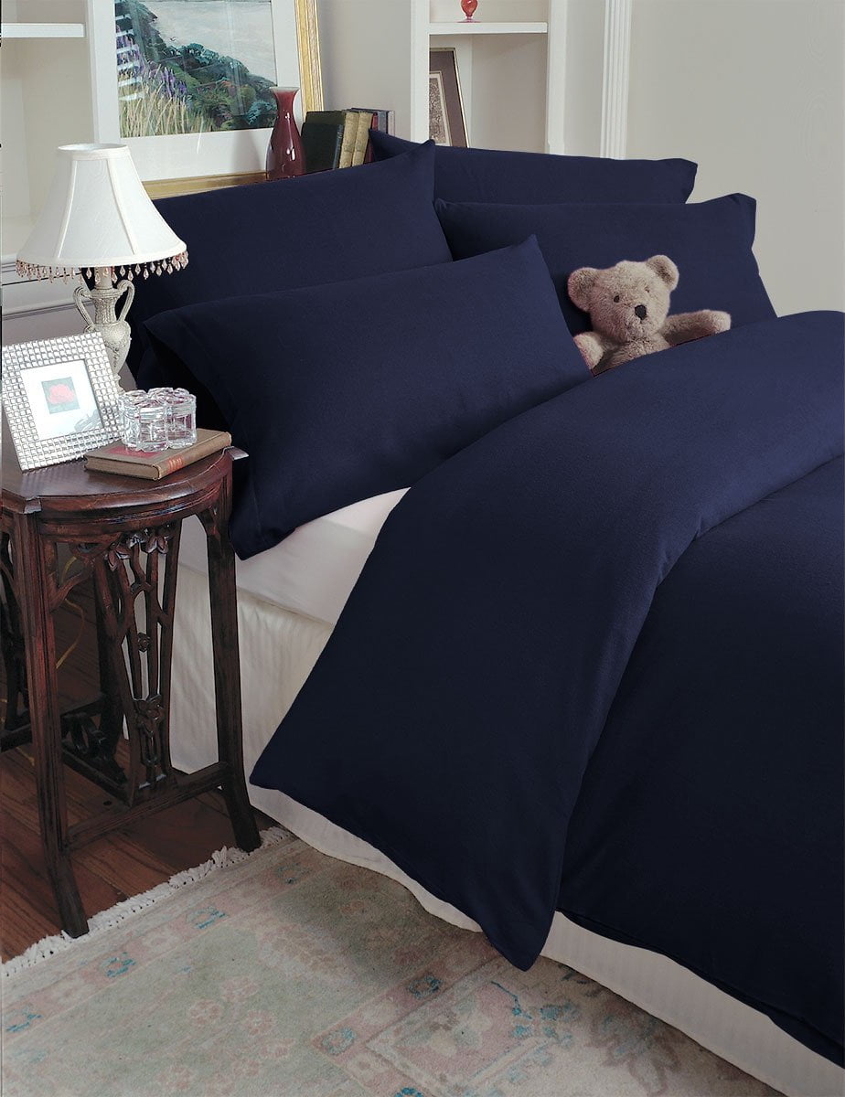 Flannel 100 Cotton Sheet Set Navy / King