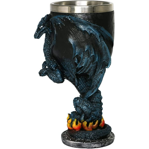200ml Medieval Fantasy Blue Dragon Wine Goblet Dungeons Dragons gifts Themed Party Decoration D&D Game Chalice Cup of Thrones Merchandise Stainless Steel Gothic Drinking cups