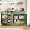 thumbnail image 4 of Homfa Sideboard Buffet Cabinet with Drawer, 3 Doors Kitchen Storage Cabinet with Adjustable Shelf for Dinning Room, Green, 4 of 7