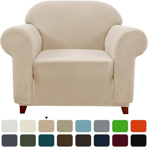 Textured Grid Armchair Slipcover Camel, Slipcovers For Armchairs Uk