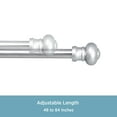thumbnail image 3 of Kenney Ashby Adjustable Petite Café Curtain Rod, 48-84" Satin Silver Finish, 7/16" Diameter, 3 of 6