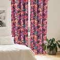 thumbnail image 2 of Ambesonne Floral Curtains, Flowers Garden Botanical, Pair of 28"x63", Dark Coral Indigo and Quartz, 2 of 5