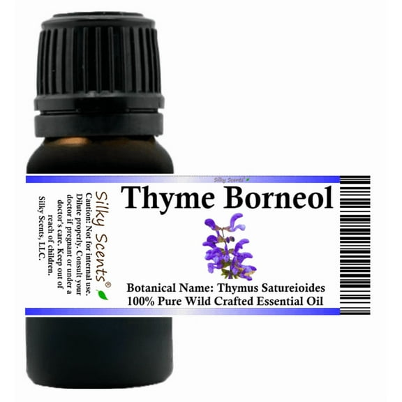 Thyme Borneol Wild Crafted Essential Oil 5 ml (1/6 fl oz) - 100% Pure and Natural by Silky Scents