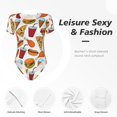 thumbnail image 6 of Balery Hot Dog Burger Women's Short Sleevee Crew Neck Bodysuit Tops Short Sleeve Tops Basic-, 6 of 9