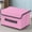 Pink, variant on Linen Fabric Foldable Storage Boxes With Lids, 2 Pack Household Organizer Bins With Carry Handles, Clothes Sundries Storage Containers For Bedroom Living Room
