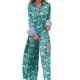 thumbnail image 2 of Traje informal Sunloudy para mujer, camisa de manga larga con estampado geométrico de plumas y pantalones largos de pierna ancha estampados Sunloudy  S M L XL XXL, 2 of 8