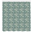 thumbnail image 2 of Ambesonne Tropical Shower Curtain, Retro Jungle Leaves Art, 69"Wx84"L, Grey Teal Almond Green, 2 of 4