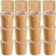 thumbnail image 1 of 50Pcs empacaron envases de sopa de papel de 16 OZ con tapas de tazas de sopa de papel Kraft para postres de helado de yogur, 1 of 9
