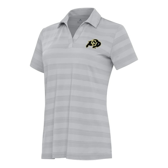 Women's Antigua Gray Colorado Buffaloes Tunnel Polo