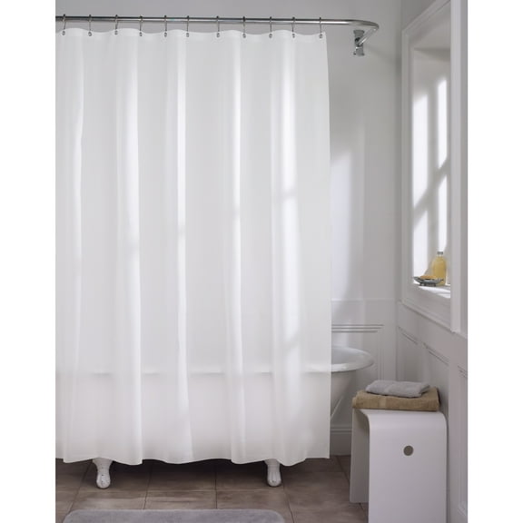 Zenna Home White Super Heavyweight Vinyl Shower Curtain , 72" x 72"