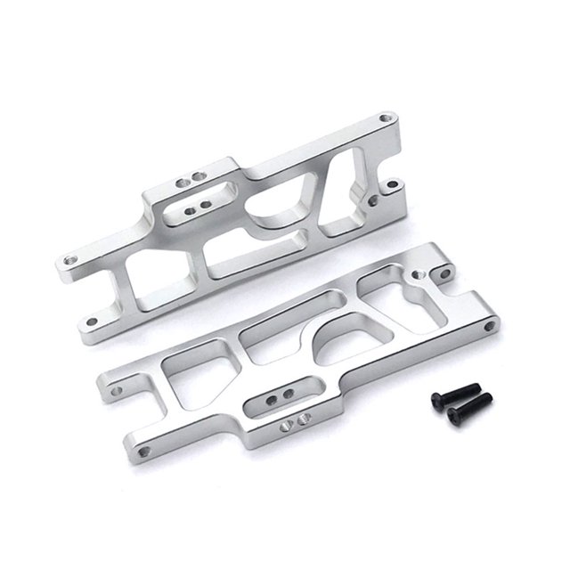Bewildely 2 piezas de coches de control remoto brazos oscilantes de metal conjunto mejorado accesorios tipo 5 Kits de construcción modelo Plata