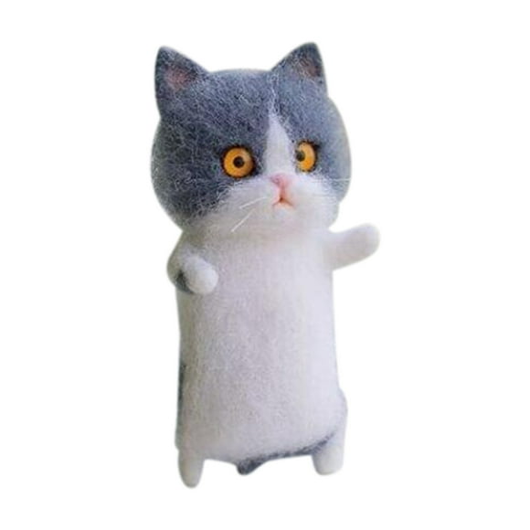 Agiferg Cat Wool Poke Poke Diy Material Kit Doll Creative Handmade Cat Needle Gift For Cat Lovers