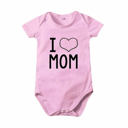 

Leutsin Toddler Baby Girls Boys Short Sleeve Letter Print T-Shirt Jumpsuit Romper