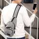 thumbnail image 5 of Sywqhk Bolso De Pecho De Tela Oxford Para Hombre, Con Cremallera, Informal, Cruzado, Para Teléfono, Para Cinturón (Gris) Sywqhk Para estrenar, 5 of 9