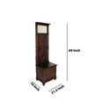 thumbnail image 5 of Molded Wooden Frame Hall Tree with Lift Top Box and Mirror Insert, Brown- Saltoro Sherpi, 5 of 5