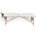 thumbnail image 4 of vidaXL Cream White Foldable Massage Table 2 Zones with Wooden Frame, 4 of 5