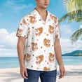 thumbnail image 5 of Xecao Squirrel Giving A Gift print Hawaiian shirt - a stylish short-sleeve button-down for men, perfect for casual beach and tropical outings., 5 of 9