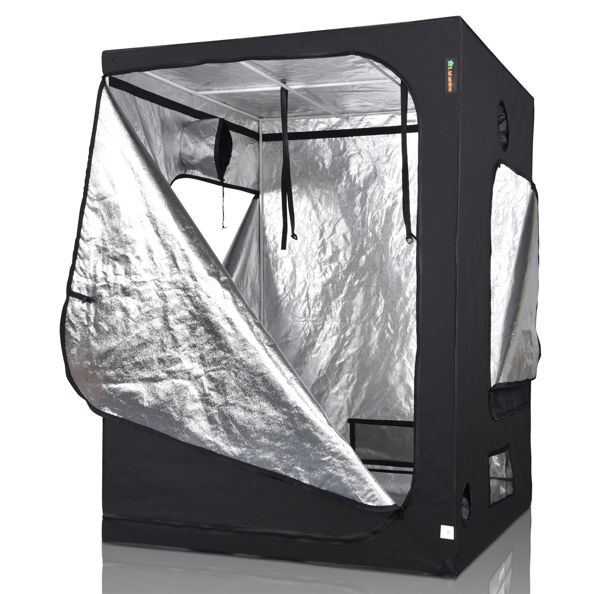 LAGarden 60"x60"x78" Reflective Diamond Mylar Hydroponics Indoor Grow Tent 600D Plants Growing