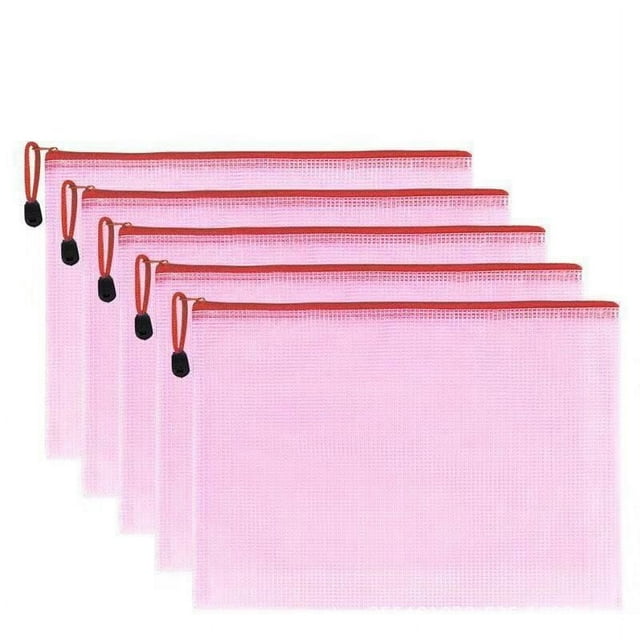 Sac de Fichiers transparent en PVC Imperméable Sac à Fermeture Éclair en Maille Épaisse Sac d'Information