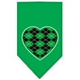 thumbnail image 5 of Pet and Dog Bandana Screen Printed, "Green Argyle Heart", 5 of 10