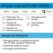 HP Color LaserJet Pro MFP 4301fdw All-In-One Laser Printer with Scan, Copy and Fax