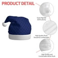 thumbnail image 4 of KLL Christmas Hats for Adults Plush Navy Blue Print Santa Hat Xmas Fluffy Santa Claus Hat for Women Men, 4 of 6