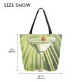 thumbnail image 5 of FORMRS Womens Canvas Tote Bag with Zipper Inner Pocket Shoulder Handbag, Light Green Martini, 5 of 7