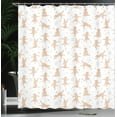 thumbnail image 3 of Ambesonne Yellow Lab Shower Curtain, Funny Doga Yoga Dog Art, 69"Wx84"L, Warm Taupe and White, 3 of 4