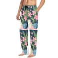 thumbnail image 2 of FORMRS Mens Pajama Pants with Pockets Soft Cotton Sleepwear Lounge Bottoms, Sizes S-2XL, Green Floral, 2 of 7