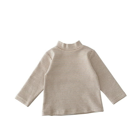 

Lovskoo 6M-4T Bottoming Shirt 2024 Fall And Spring Half Turtleneck Girls And Boys Long-Sleeved Solid Color Tops Khaki