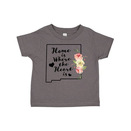 

Inktastic New Mexico Home is Where the Heart is with Watercolor Floral Gift Toddler Boy or Toddler Girl T-Shirt